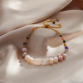 קלאסי אופנה אבן טבעית המקורי צמיד לנשים יוקרה מעודנת טבעית צמיד פניני קוריאנית תכשיטים ואביזרים