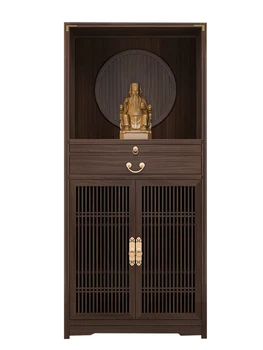 אלוהים של עושר ארון מודרני מינימליסטי מעץ מלא בודהה הממשלה פסל בודהה מזבח מזבח מקדש