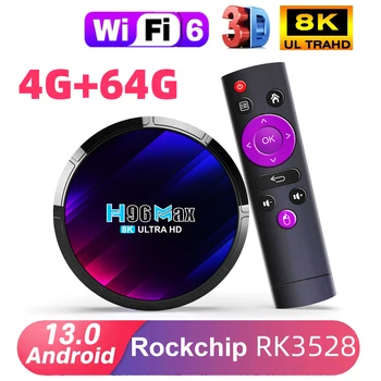 H96 מקס Smart TV Box Android 13.0 4GB 32GB 64GB HD 8K RK3528 Quad Core Rockchip Wifi6 2.4 G&5G מקלט Media Player Set Top Box