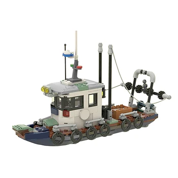 MOC הכפר סירת הדיג כוכב אבני בניין לבנים היי-טק מודל DIY, צעצועים לילדים, מתנות יום הולדת 282PCS