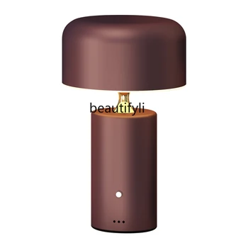 נורדי אור יוקרה מנורת שולחן פשוטה המנורה שליד המיטה לגעת אינדוקציה עמעום האמריקאי שמנת בסגנון